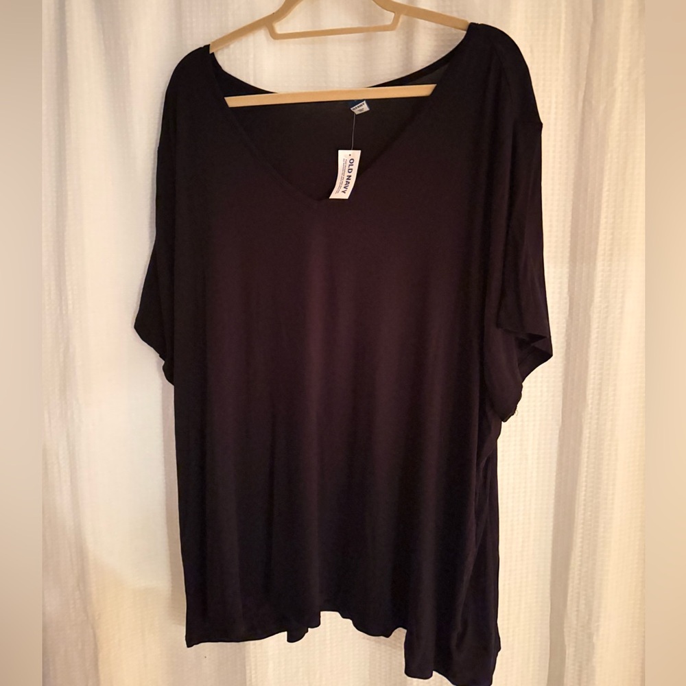 Plus Size 3x Old Navy Luxe Women's Black Short Sleeve Top